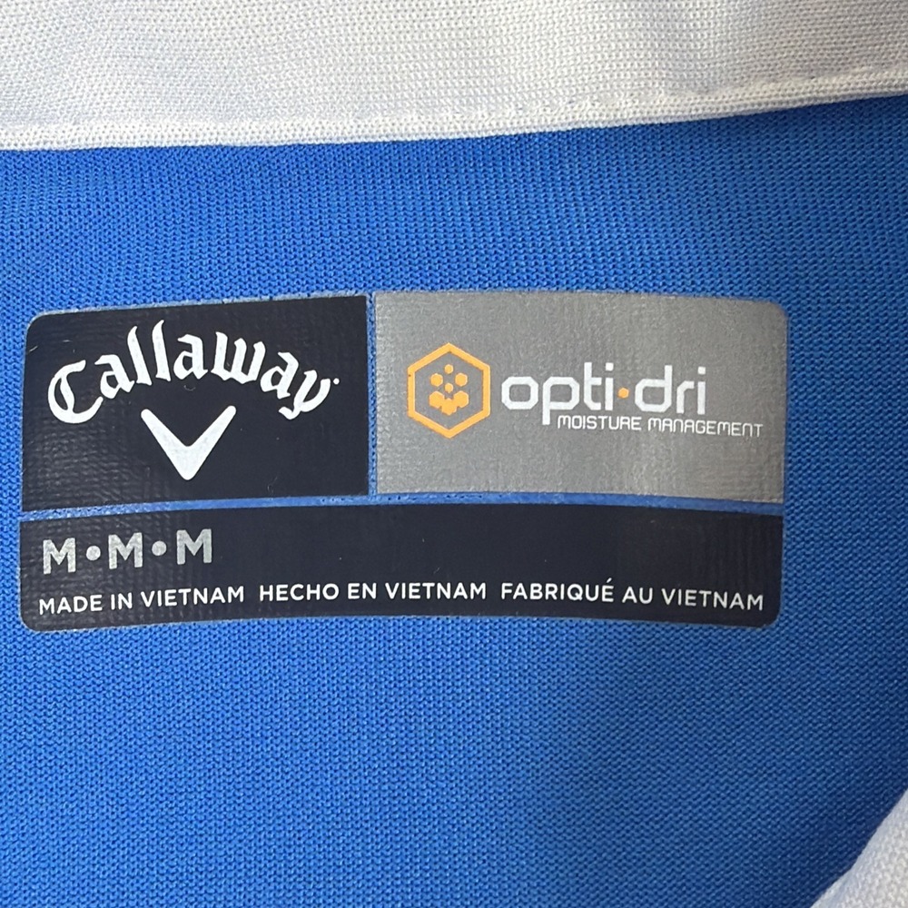 Callaway: Men's Blue Opti-Dri Golf Polo Shirt M Moisture Wicking Performance - Picture 5 of 6